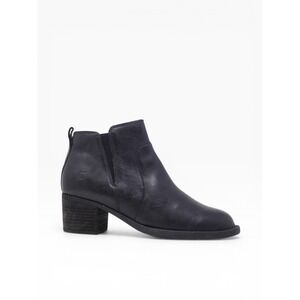 Born Reegan Womens Ankle Boots Black Leather Block Heel Size 9M